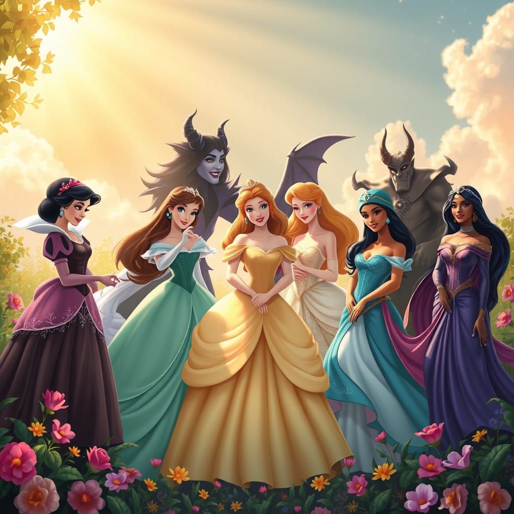 Regal Disney Princesses Unite in Whimsical Wonderland