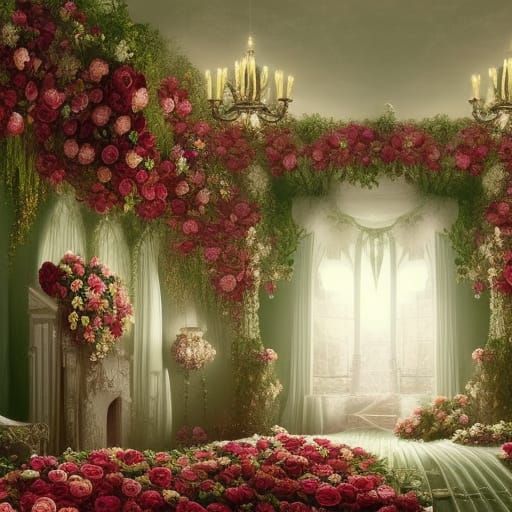 Victorian Era Floral Masterpiece in Epic Digital Detail