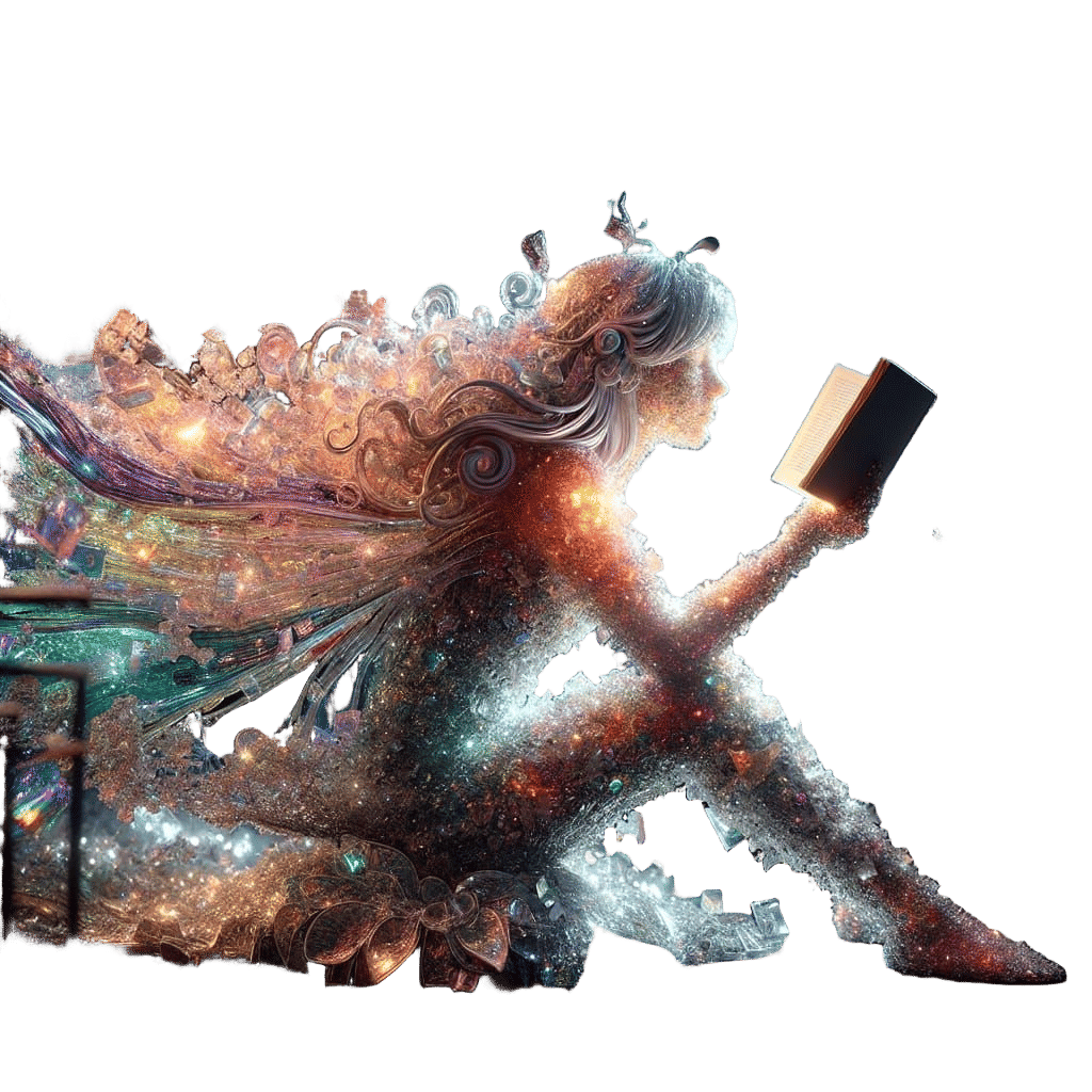 Glass Girl Reading: Backlit 4K Fantasy Image