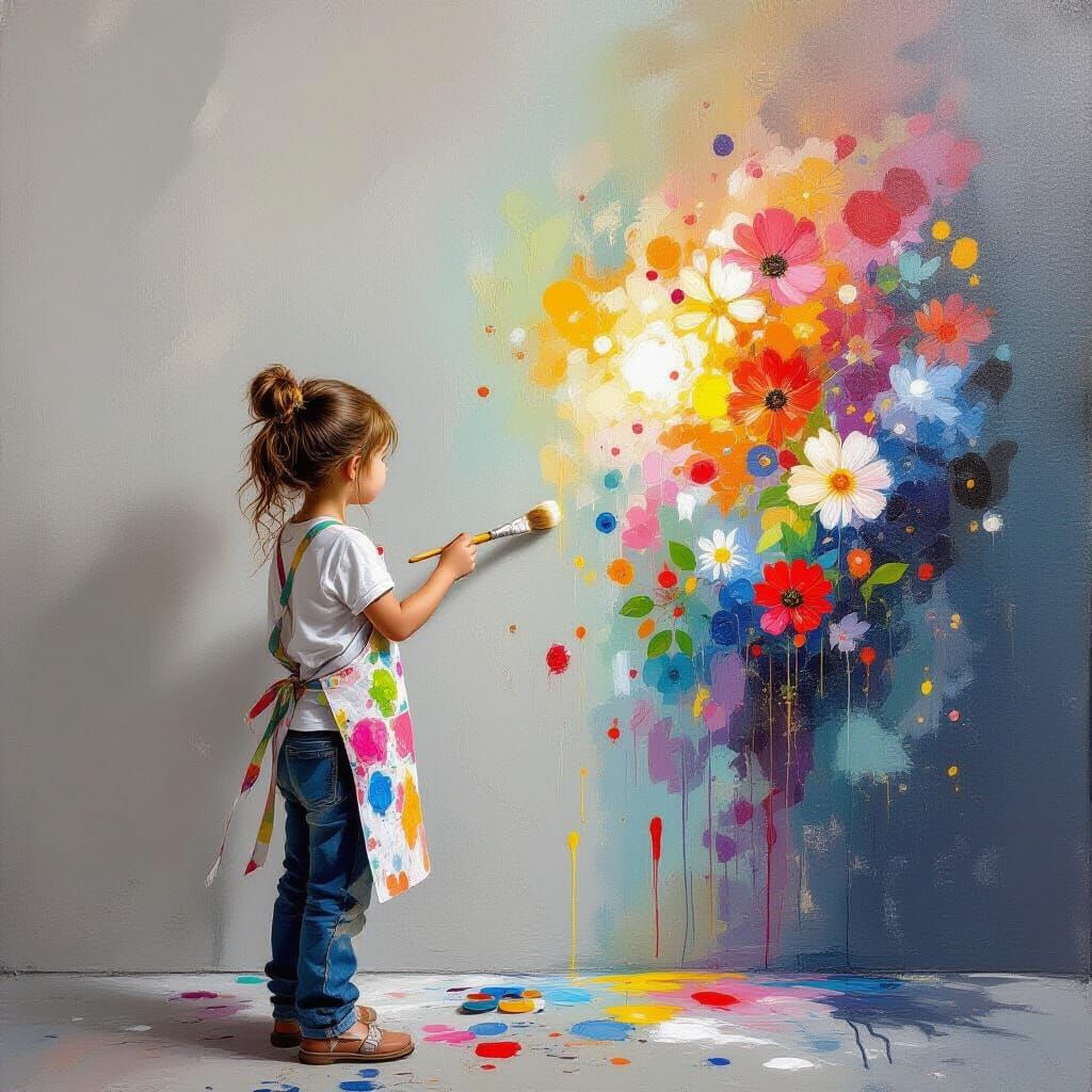 Artist Creating Vibrant World with Gouache Paint