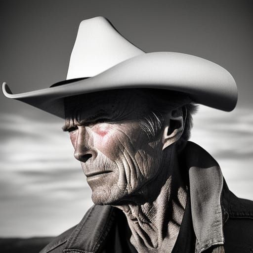 Clint Eastwood Cowboy Portrait in Realistic Style