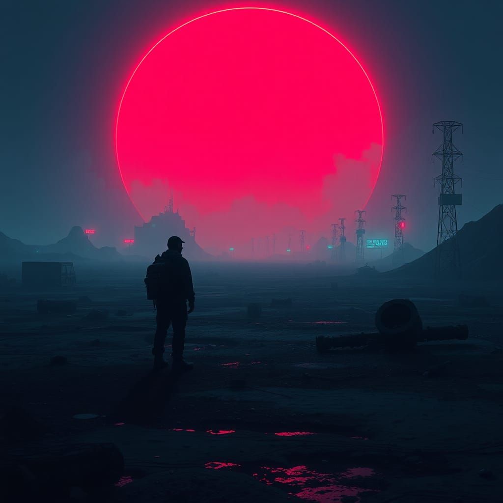 Dystopian Wasteland: A Cinematic Cyberpunk Vision