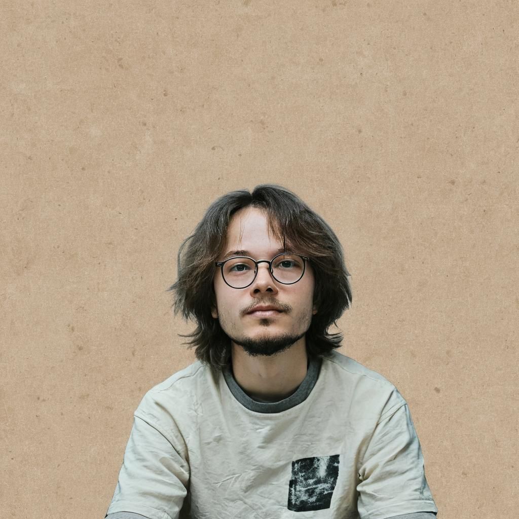 Monochrome Portrait with Abstract Expressionist Brushstrokes