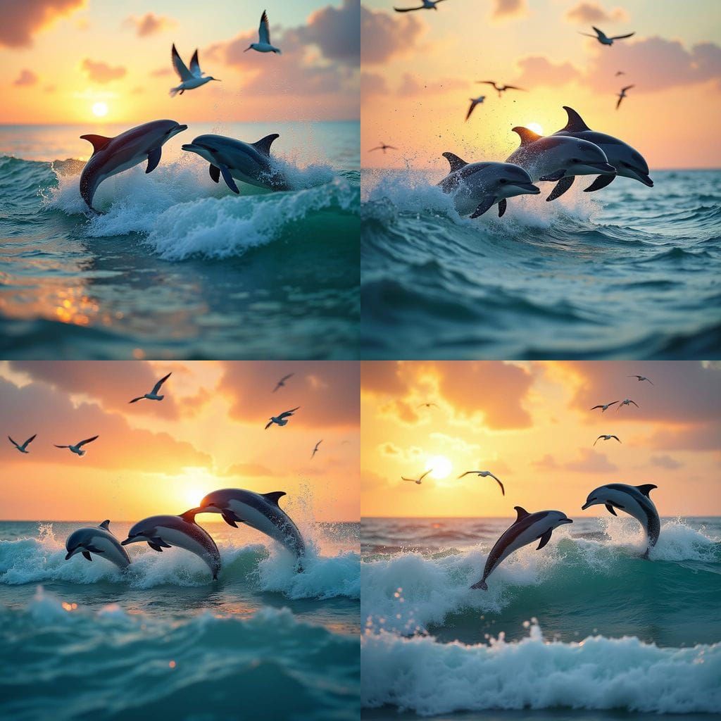 Dolphins Leaping at Sunset: Professional Photography