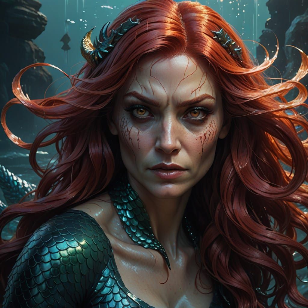 Seductive Evil Mermaid as Artgerm-Inspired Concept Art