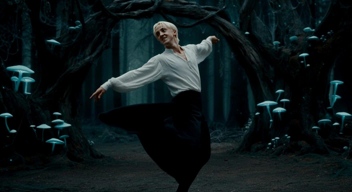 Hyperrealistic Ballerina Dance in Forbidden Forest