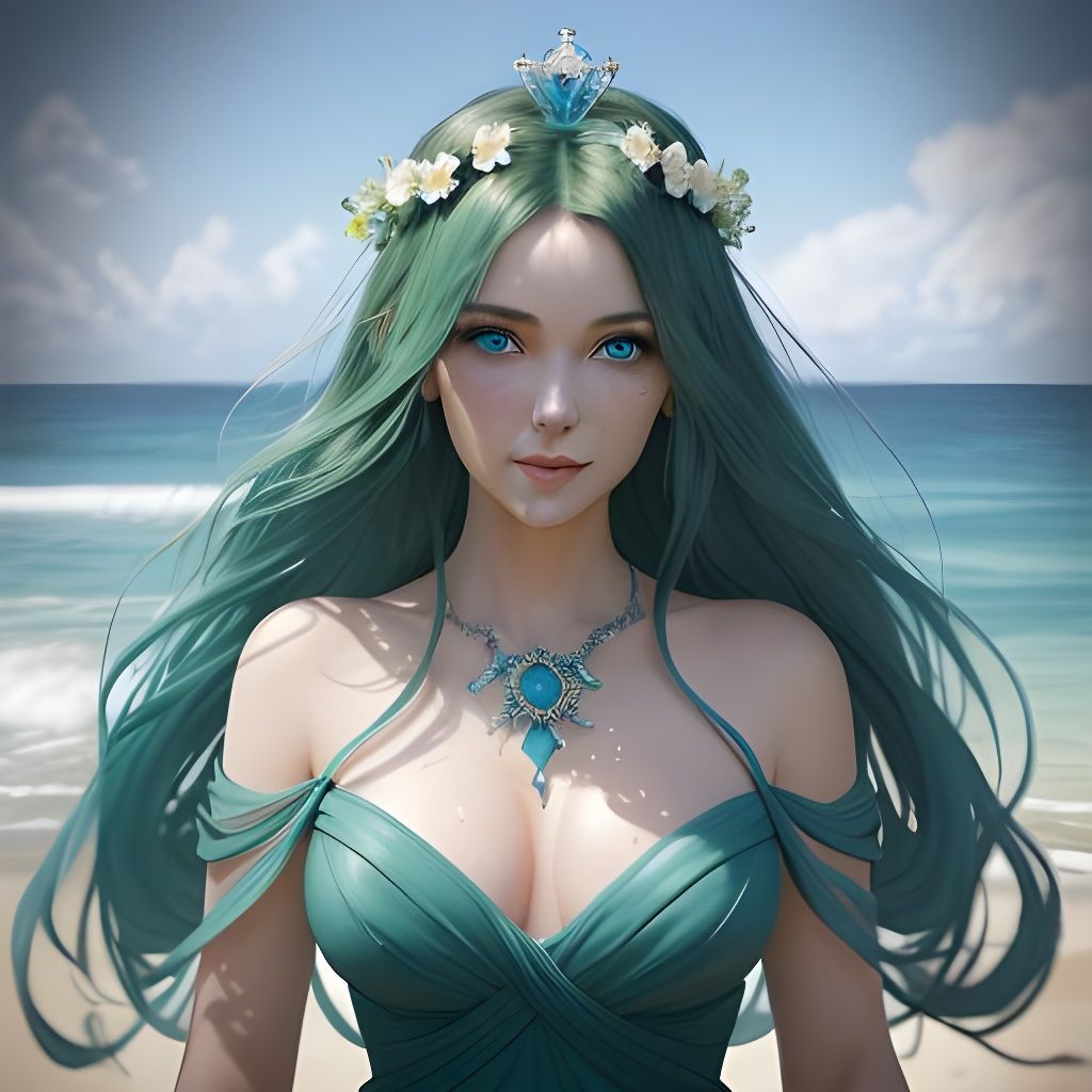 Stunning Summer Goddess on a Beach