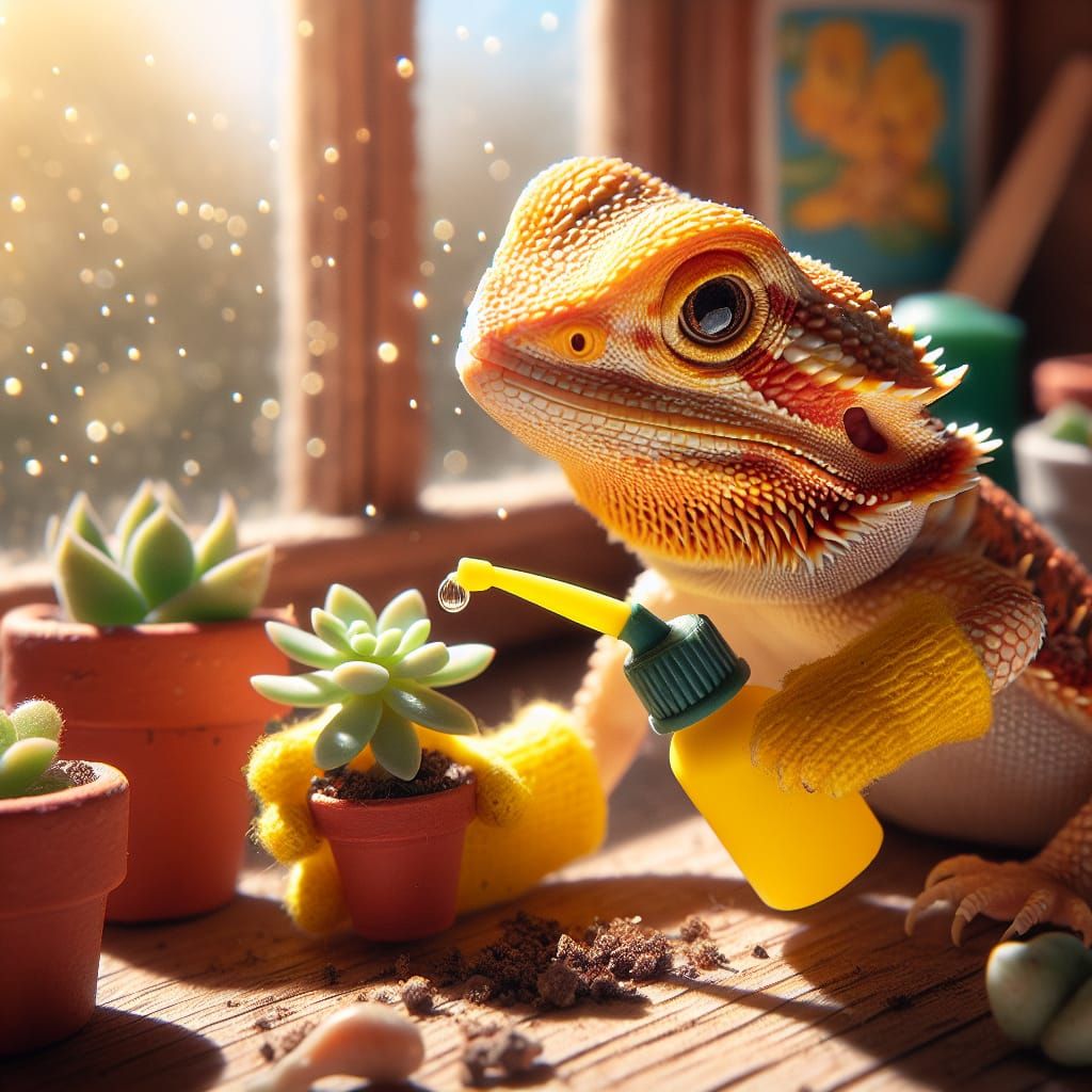 Bearded Dragon Waters Succulent: Macro Photograph