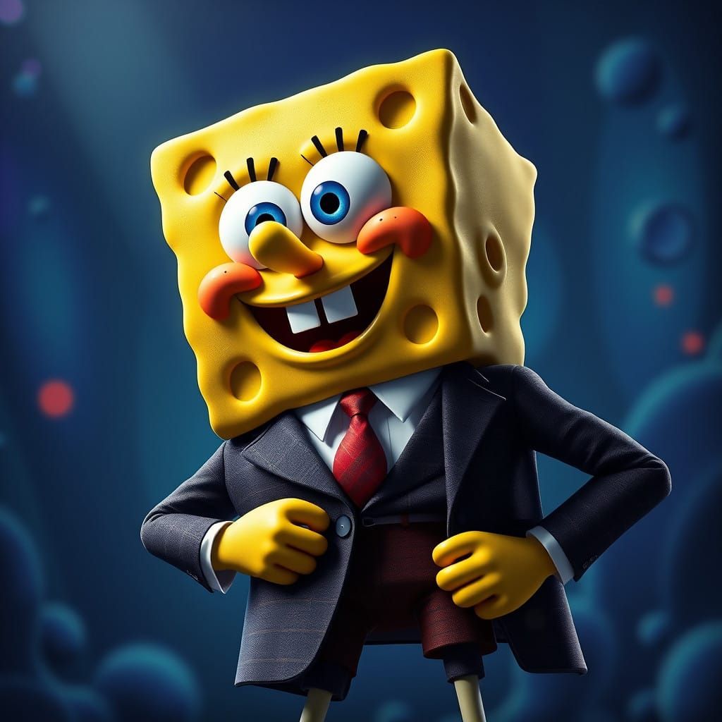 Spongebob in Elegant Business Attire