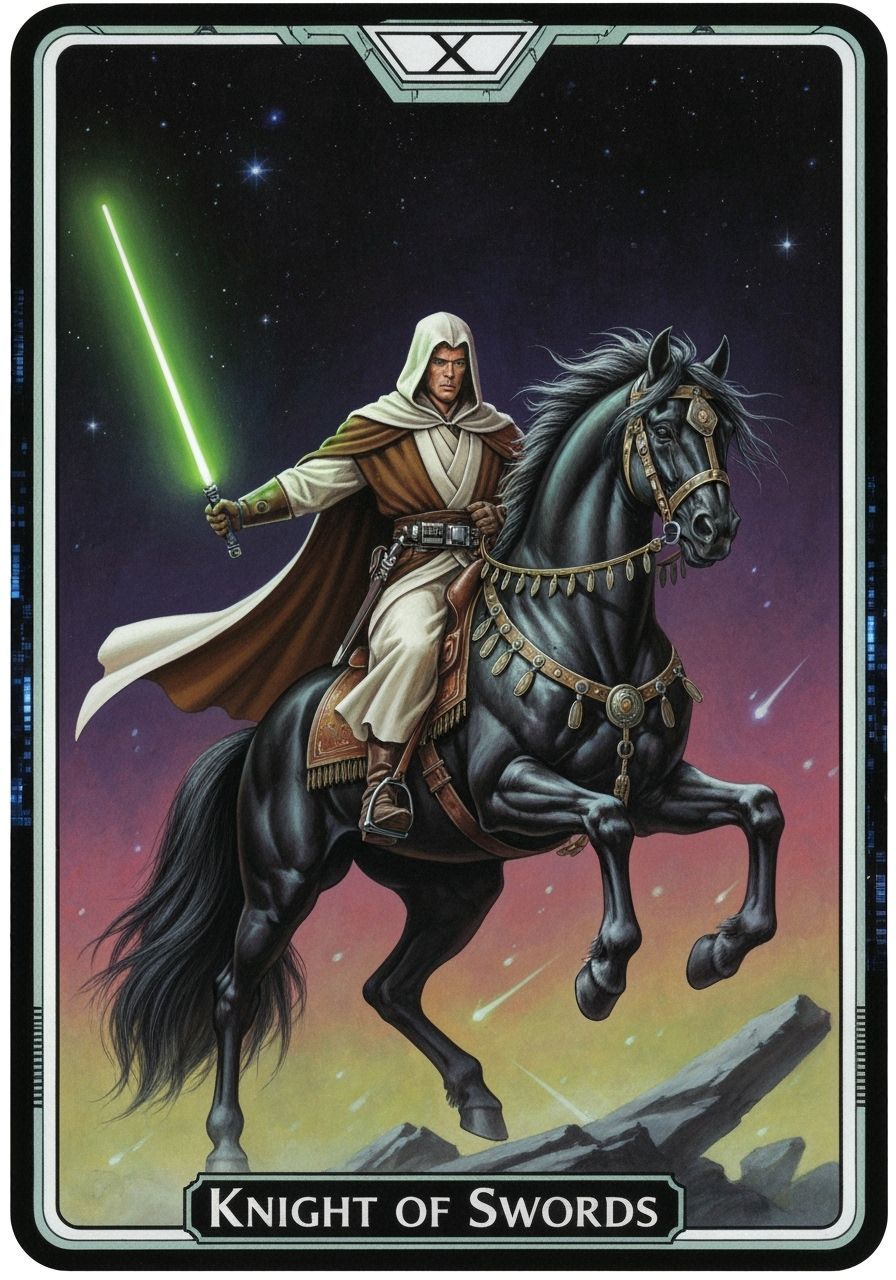 Jedi Knight as Knight of Swords Tarot Card