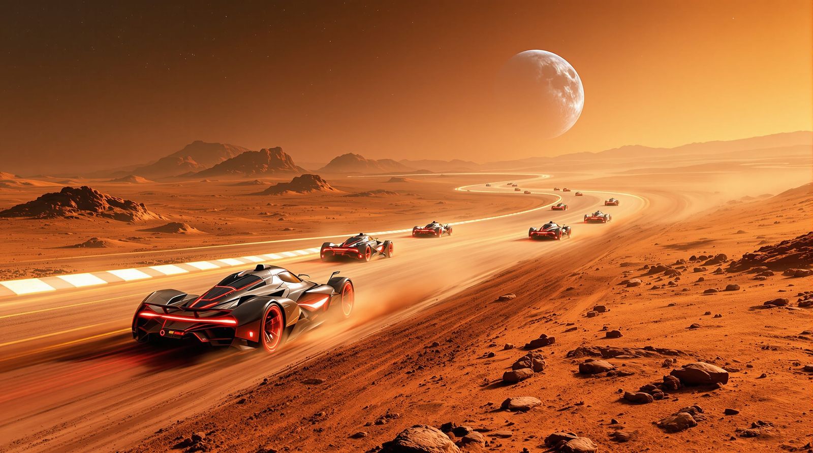 Futuristic Mars Race on Silverstone Circuit