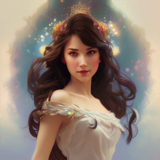 Disney Princess Portrait in Hyperdetailed Digital Art