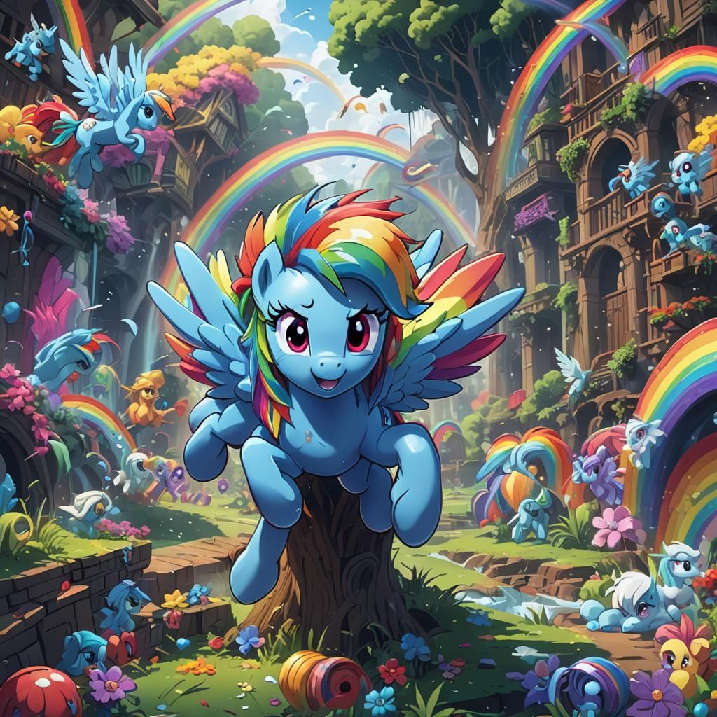 Rainbow Dash My Little Pony in Manga Style