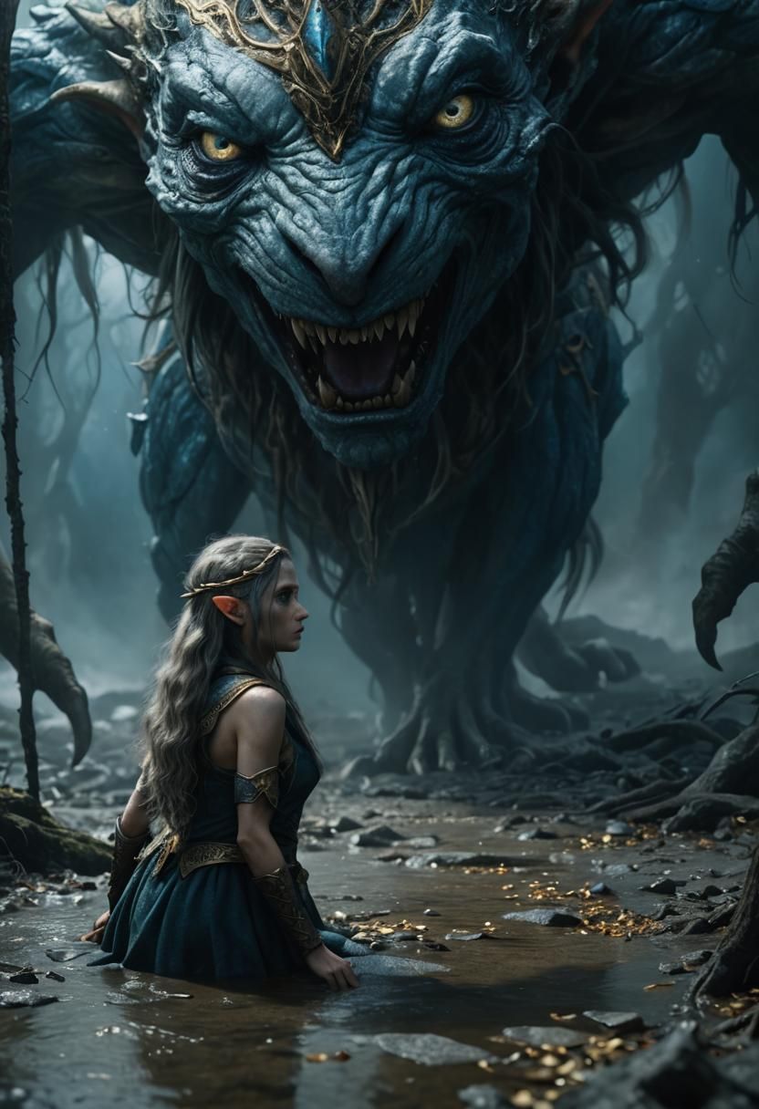 Elven Portrait in Lord of the Rings Style