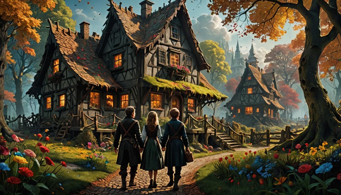 Hansel and Gretel in Dutch Masters Style