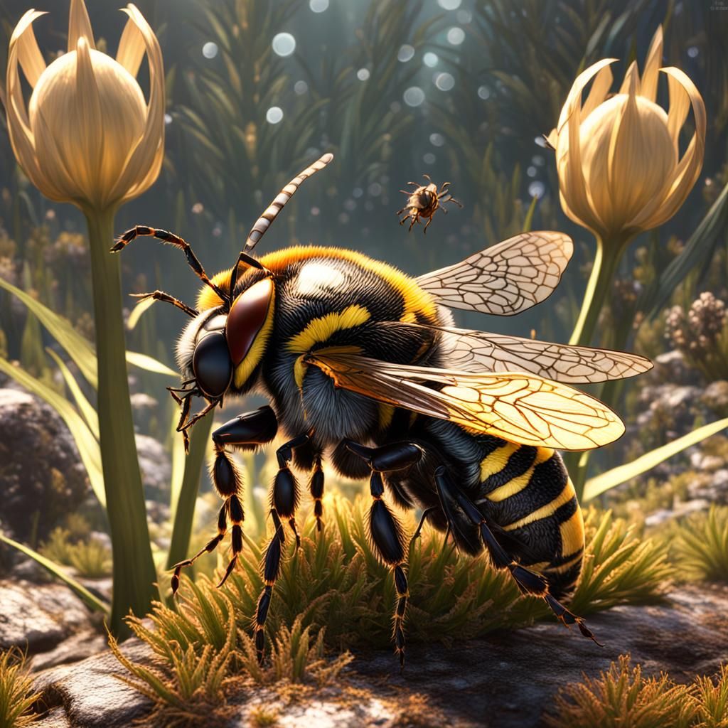 Detailed Insect Assemblage in a Dark Fantasy Style