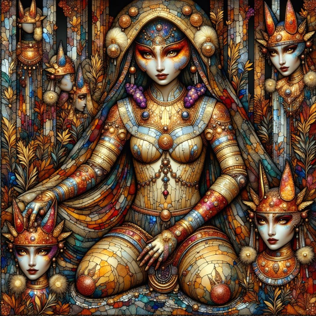 Giant Toad and Fox Bride in Matisse Style