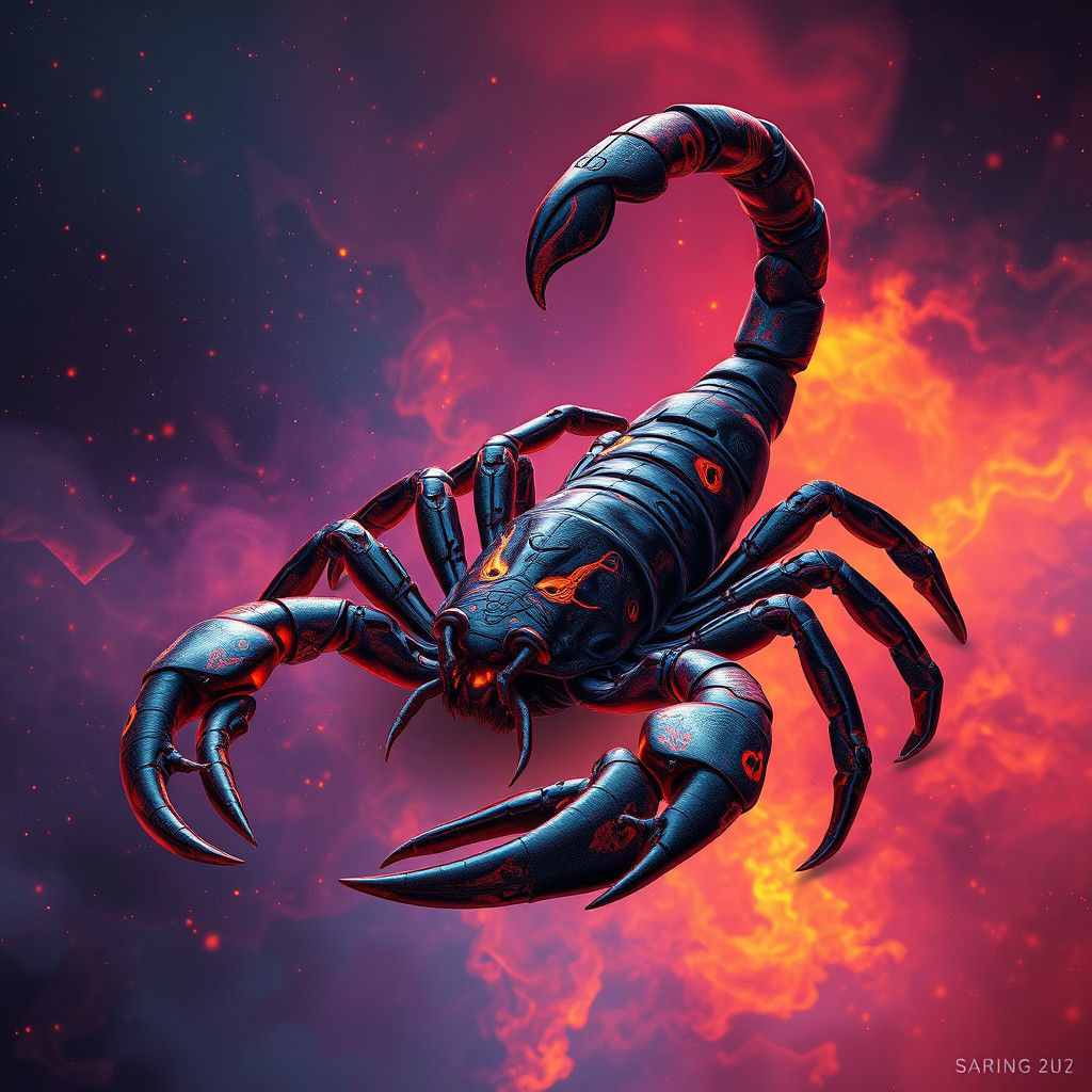Detailed Scorpion Zodiac Sign in Fantasy Art Style