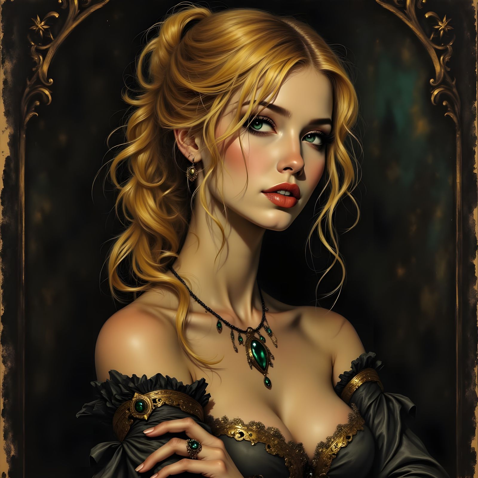 Norse Goddess with Golden Hair and Blue Eyes