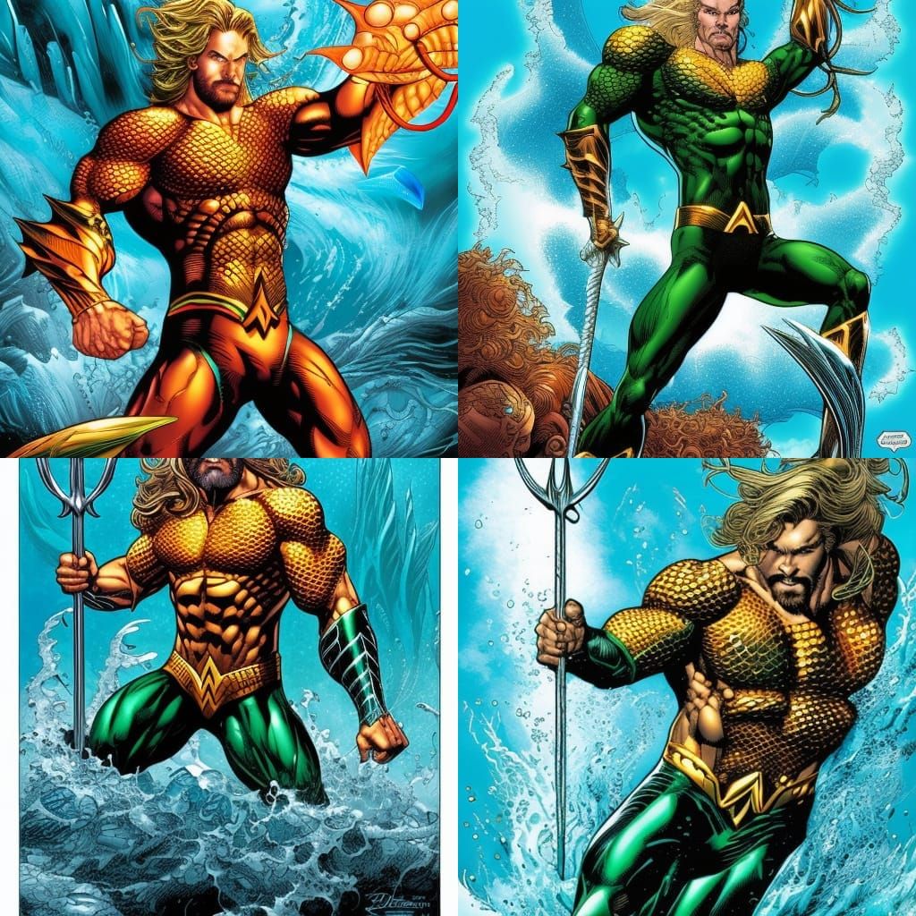 Aquaman Comic Book Art in Marvel Style