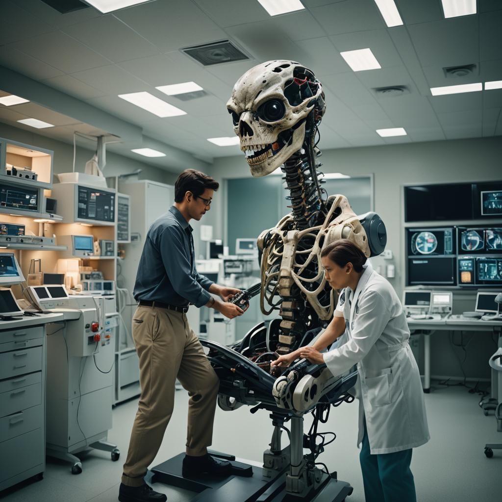 AI Assists Radiologist: Cinematic Film Still
