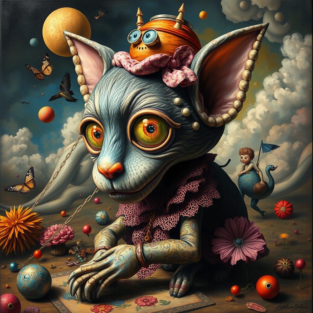 Surreal Cattywampus Composition in Eclectic Colors