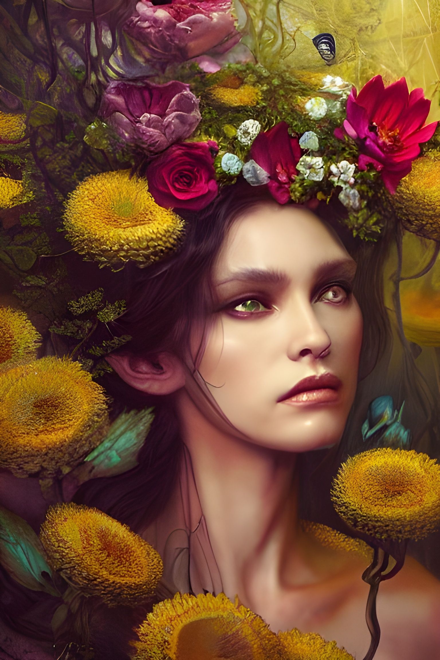 Queen of Underworld Portrait in Rococo Style