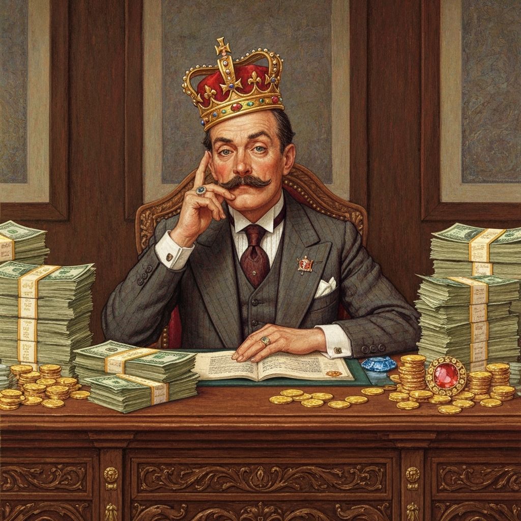 Regal Man at Desk in Norman Rockwell Style