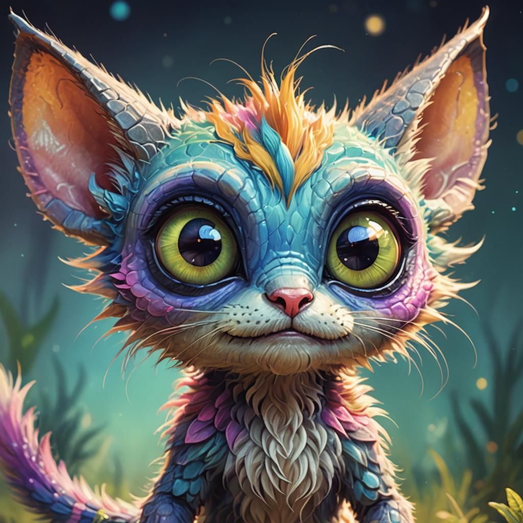 Endearing Alien Creature in Pixar-Style Animation