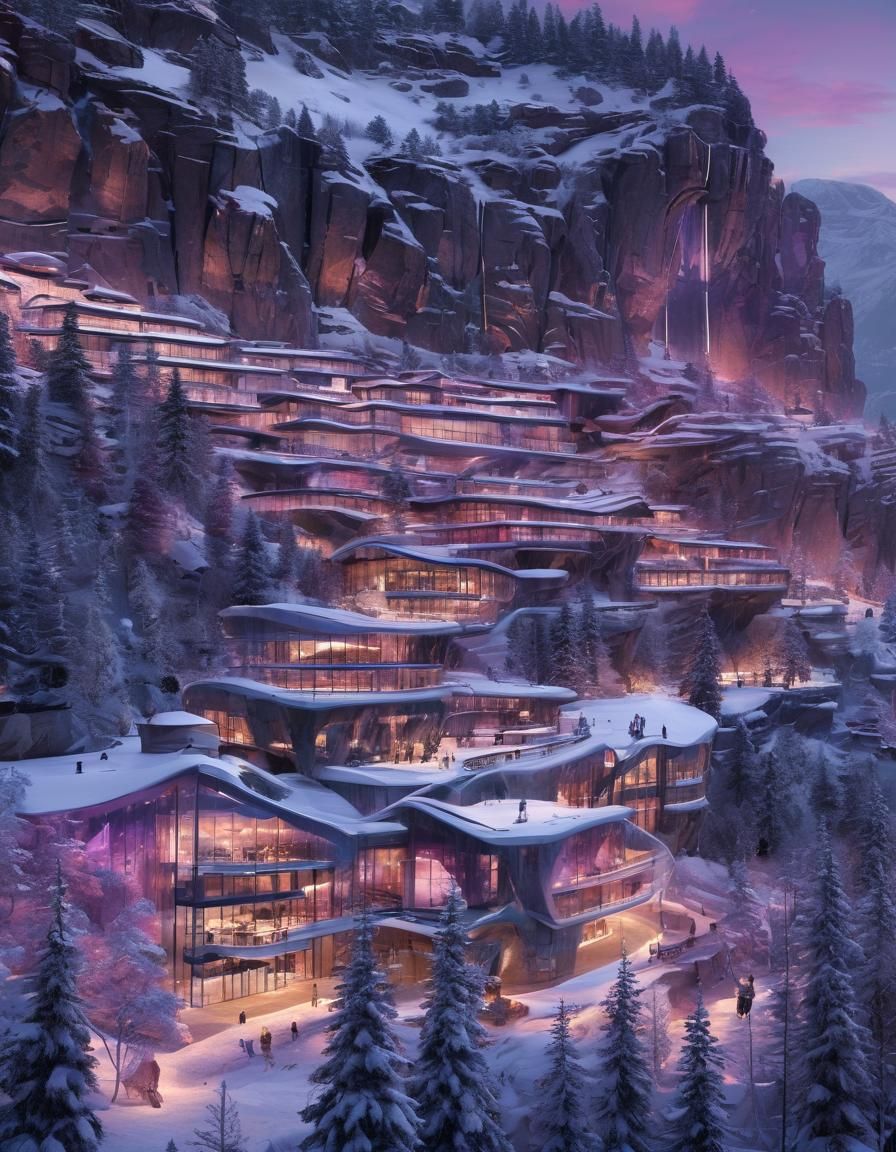 Futuristic Ski Resort Inspired by Aurora Borealis