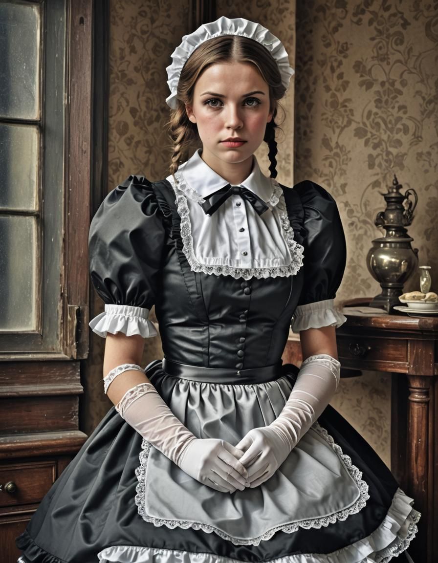 Hyperrealistic Sissy Maid in French Dress