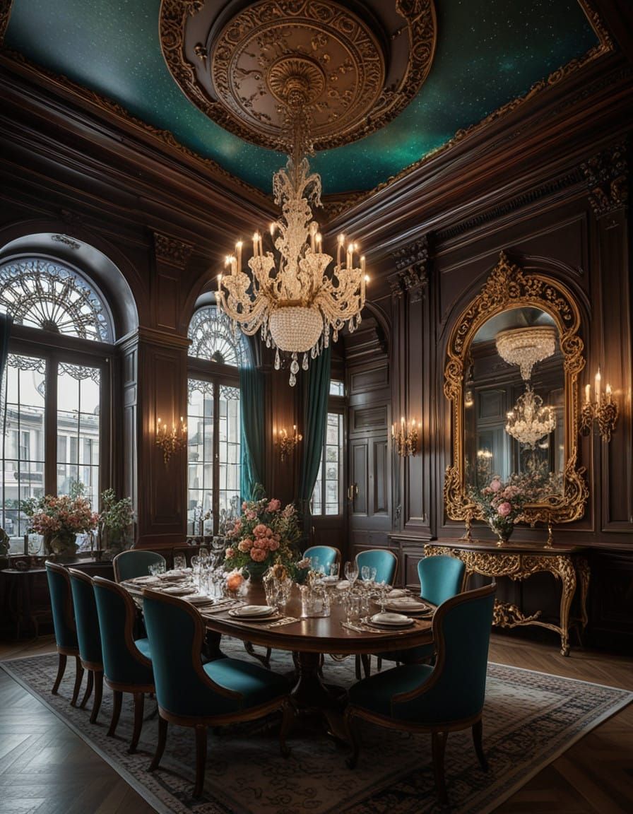 Luxurious Art Nouveau Dining Hall Elegance