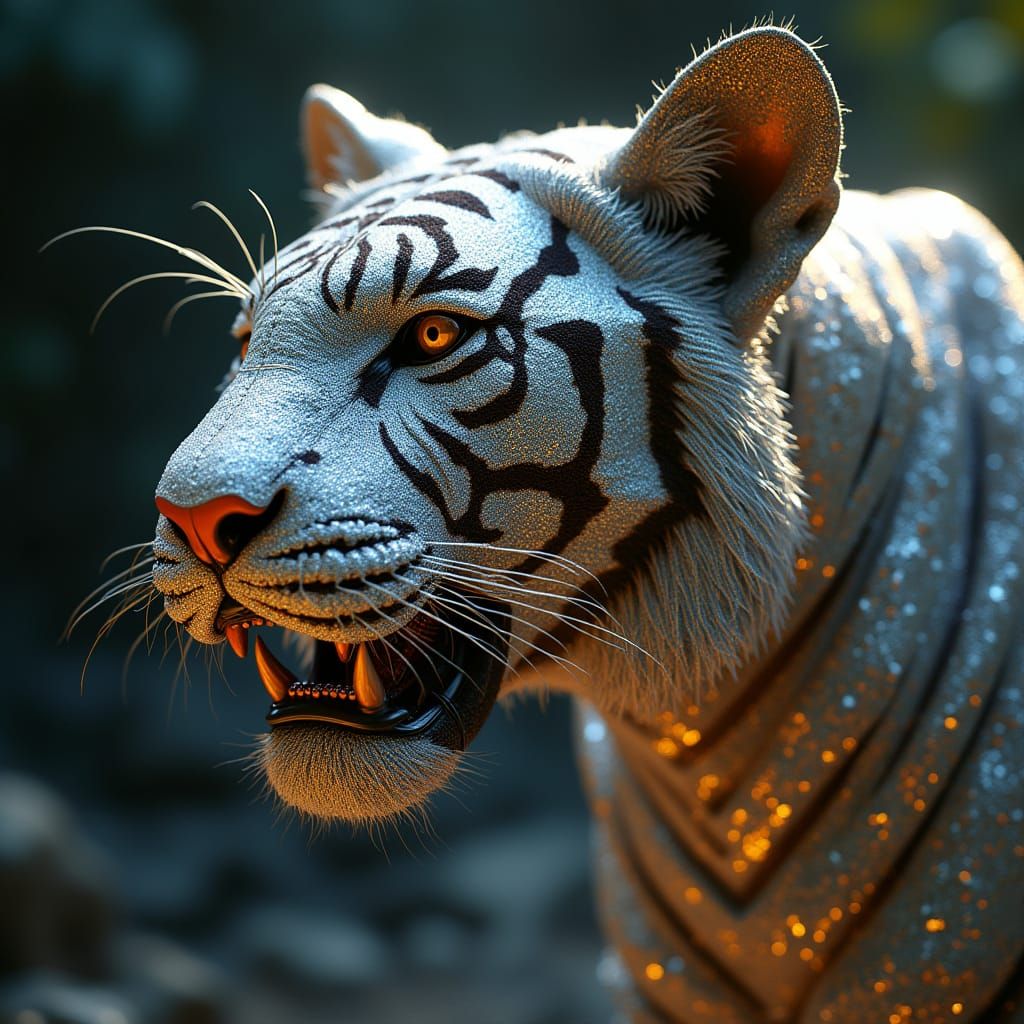 Diamond Tiger in Cyberpunk Style