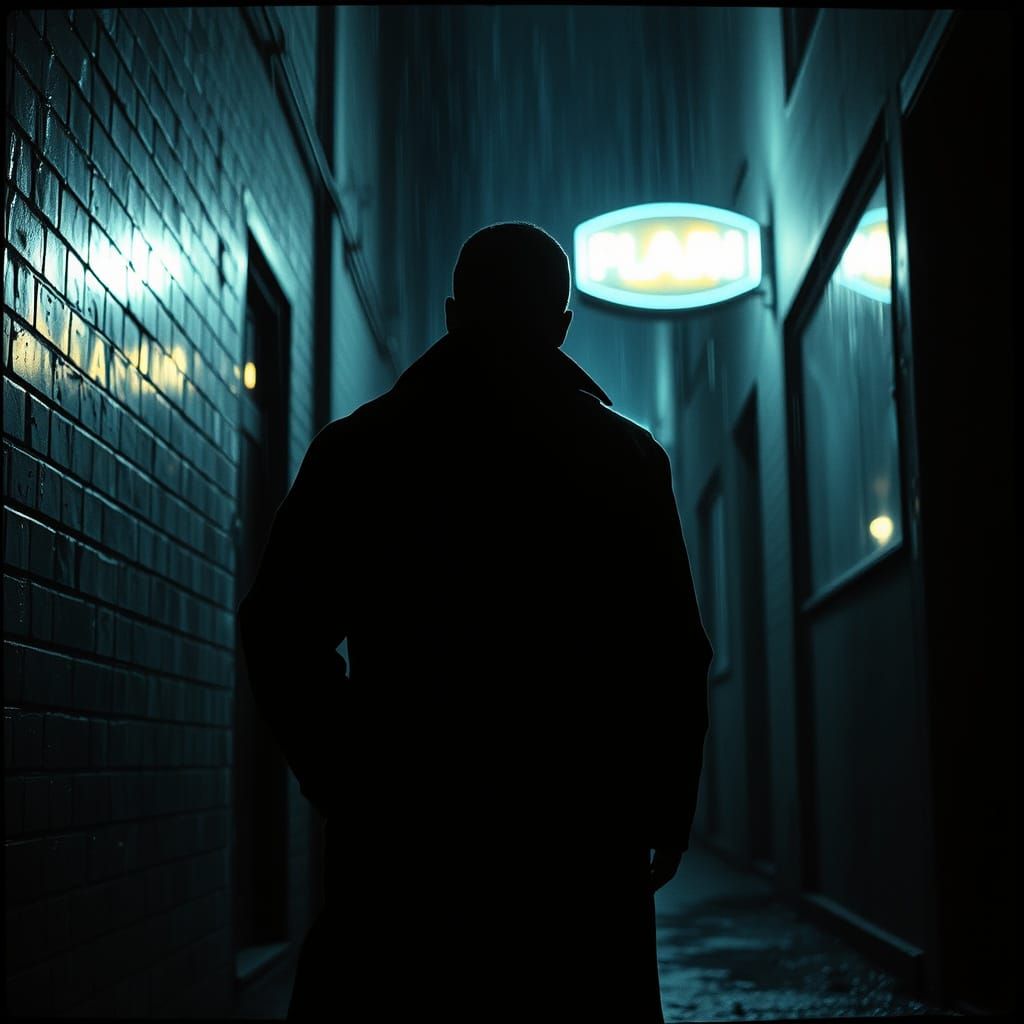 Noir Detective Alleyway Masterpiece in High Contrast