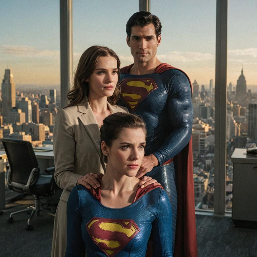 Superman and Lois Lane in DC Comics Style