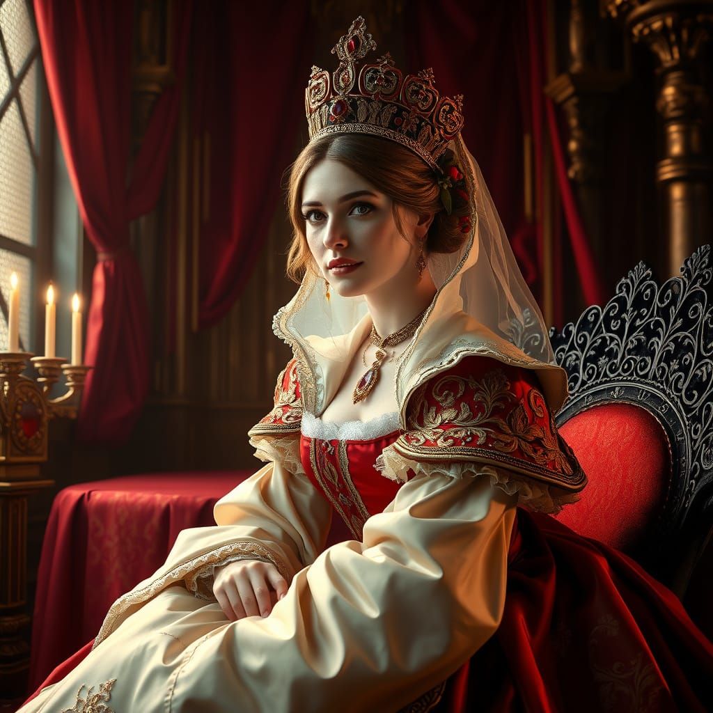 Regal Tudor Princess in Medieval Fantasy