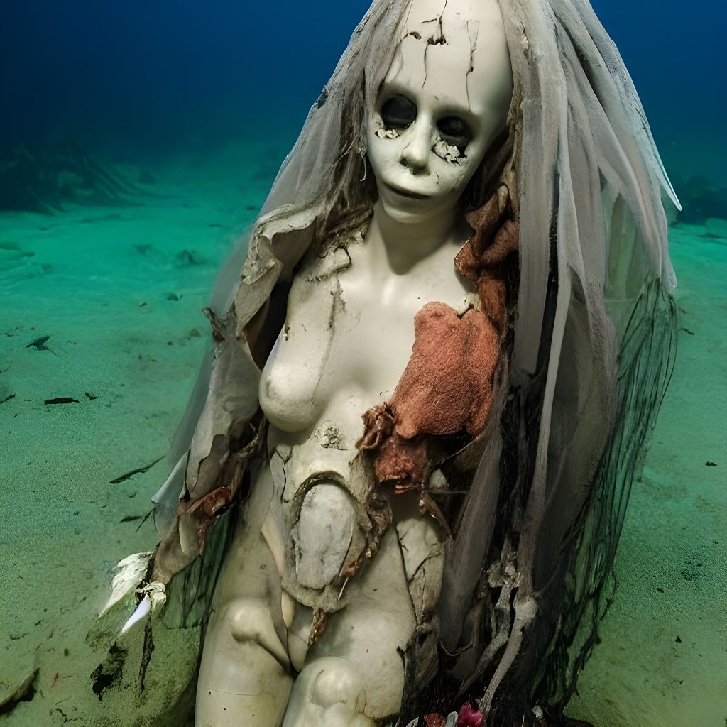 Evil Spirit Possessed Mannequin on Seabed