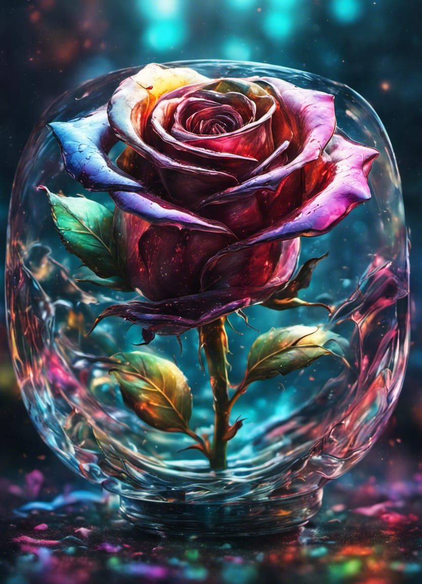 Colourful eternal rose