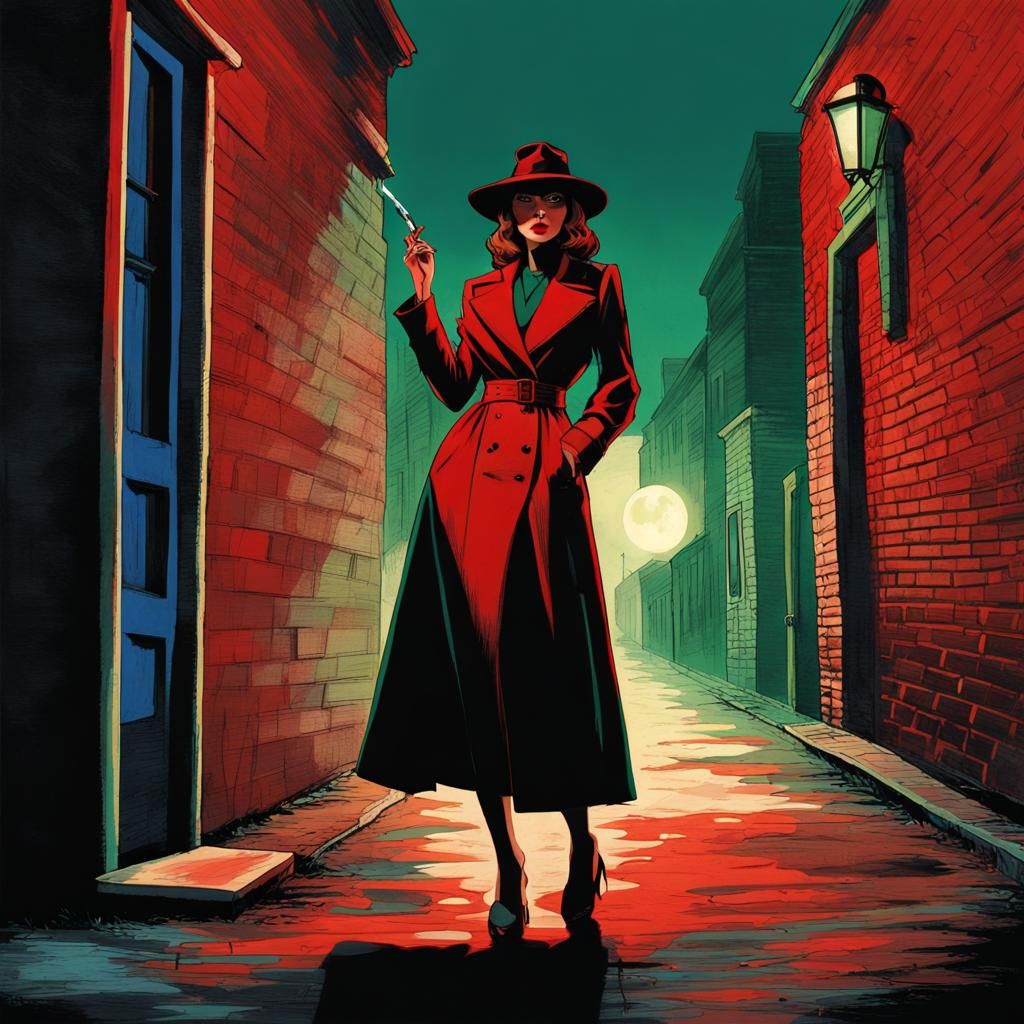 Intense Alley Scene with Man in Fedora