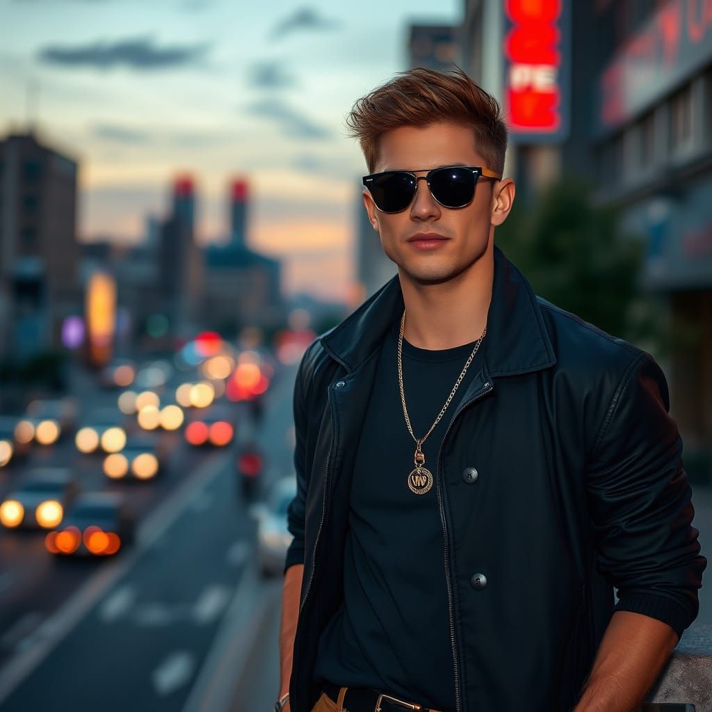 Elegant City Dancer Under Dusk