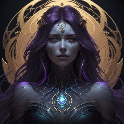 Mysterious Woman Shattered by Heartache in Lavender Aura