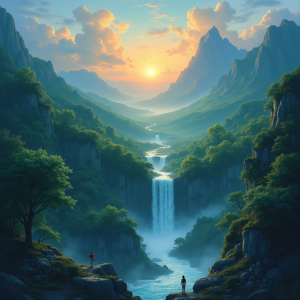 Mystical Realm of Ancient Forests and Mountains