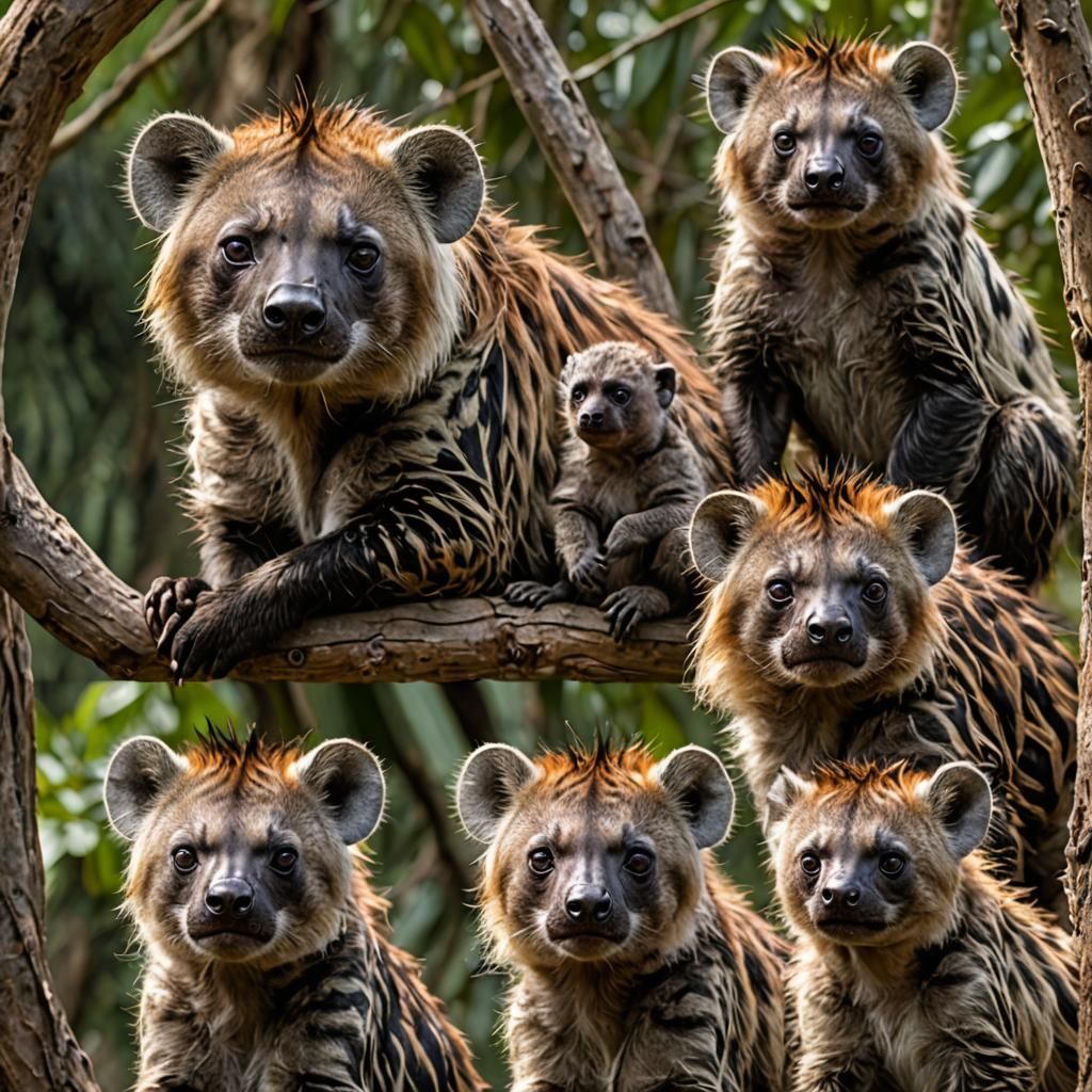 Hyena, Meerkat, and Sloth Tamarin Image