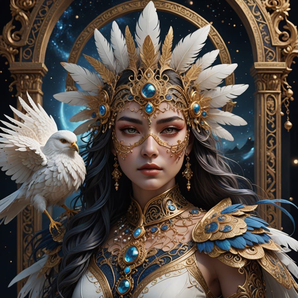 Ethereal Goddess in Celestial Splendor