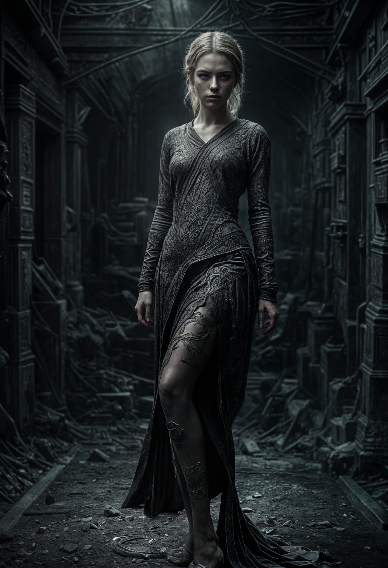 Dramatic Studio Portrait with Sfumato and Chiaroscuro