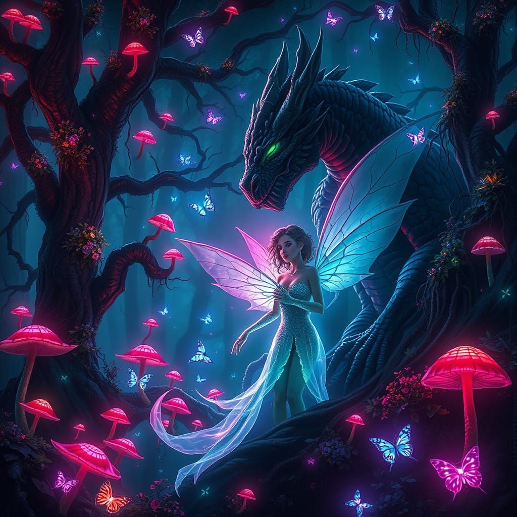 Ethereal Forbidden Love in a Dark Fantasy Realm