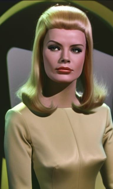 Android Woman in 1968 Retro Sci-Fi Style