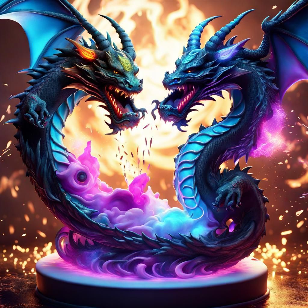 Yin Yang Dragons Wedding Cake: Fantasy Concept Art