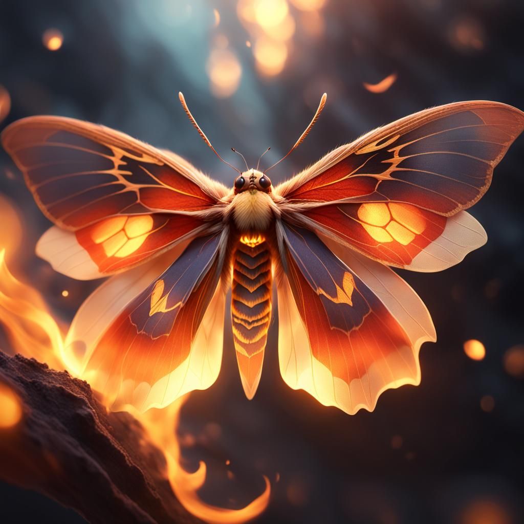 Moth to a Flame: Vibrant 3D Anime Art
