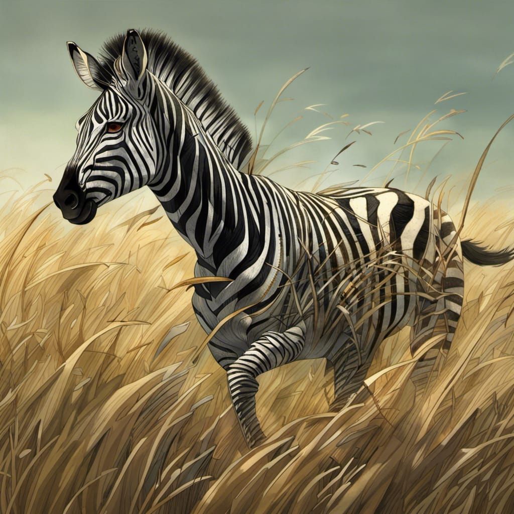 Zebra Galloping on Savannah in Hyperrealistic Style